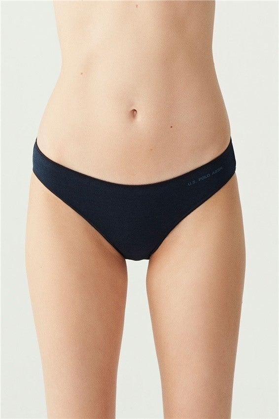 U.S. Polo Assn. Women's 5-Pack Economical Thin Elastic Briefs Black White Skin  - Image 5