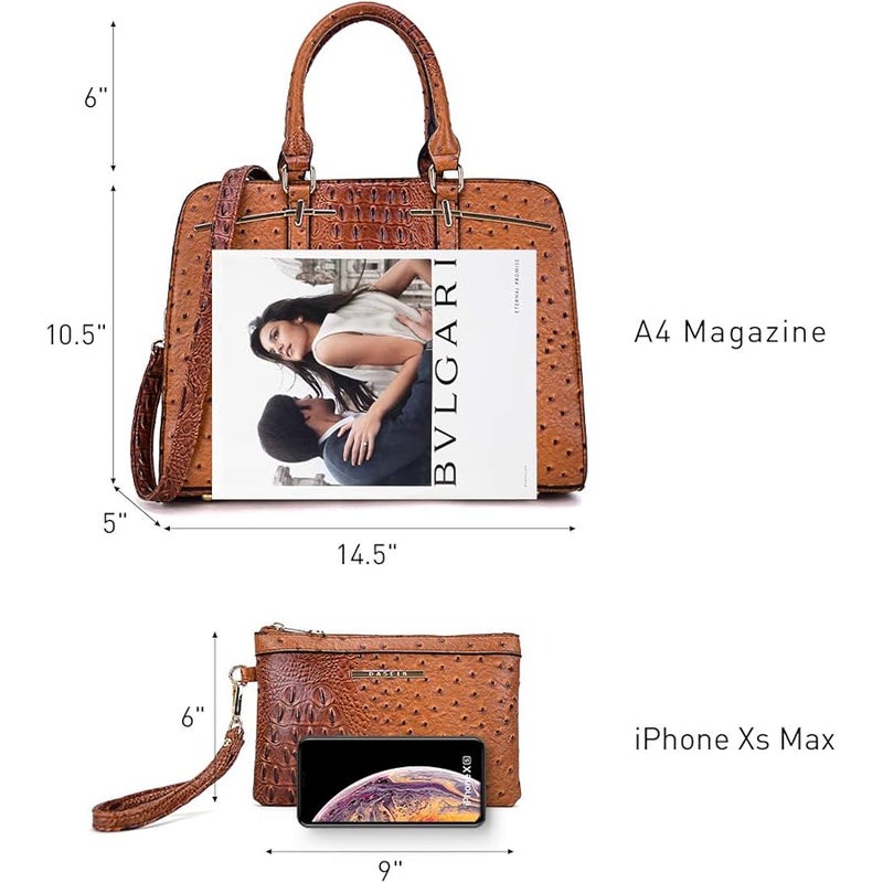 DASEIN Women Satchel Handbags Shoulder Purses Totes Top Handle Work Bags With Matching Wallet - Image 3