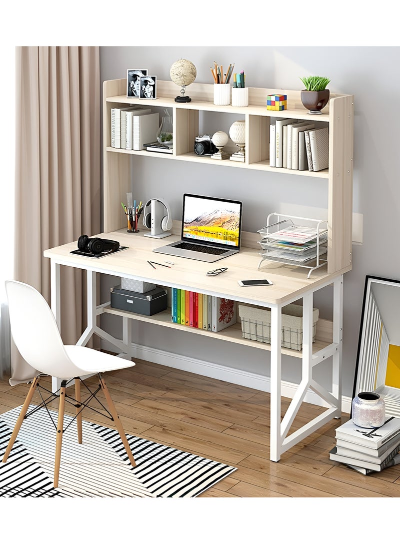ZUIHAO Writing Study Table with Bookshelf Home Office Computer Desk for PC Laptop 120 L 60 W 141.5 H cm - Image 1