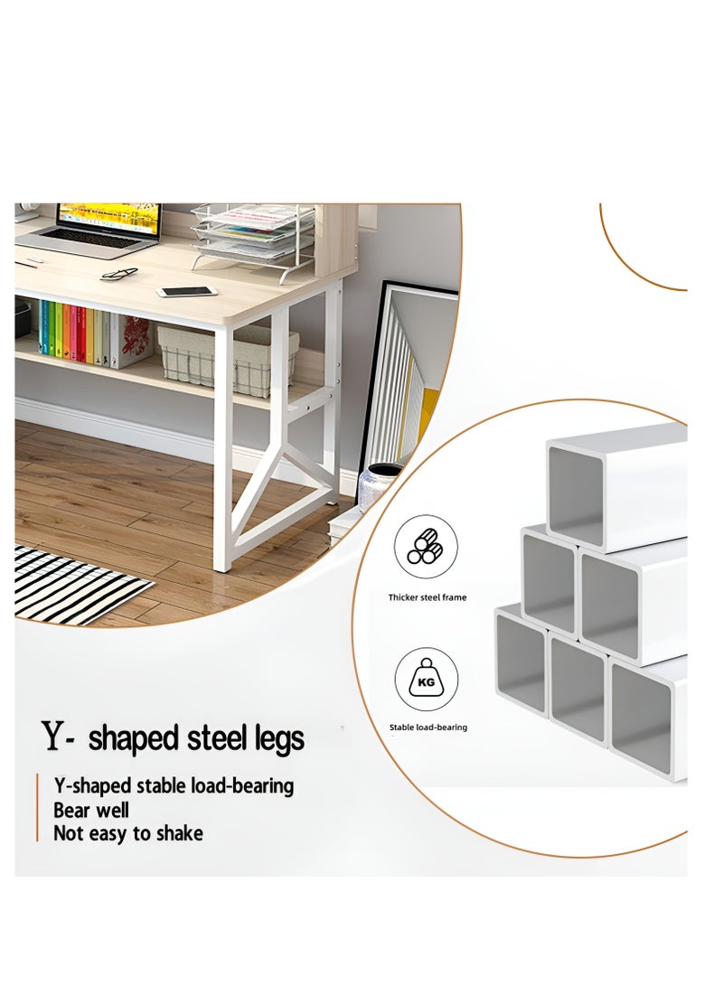 ZUIHAO Writing Study Table with Bookshelf Home Office Computer Desk for PC Laptop 120 L 60 W 141.5 H cm - Image 4