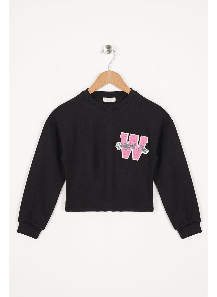 WEWE - Printed Black Color Girl Crop - Image 1