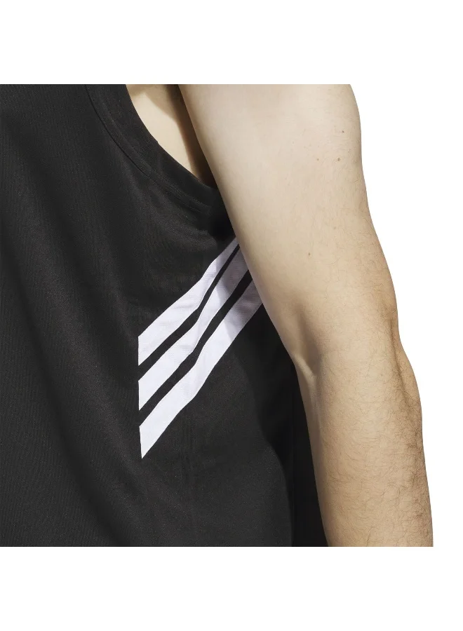 adidas تانك رجالي بثلاث خطوط أسود
