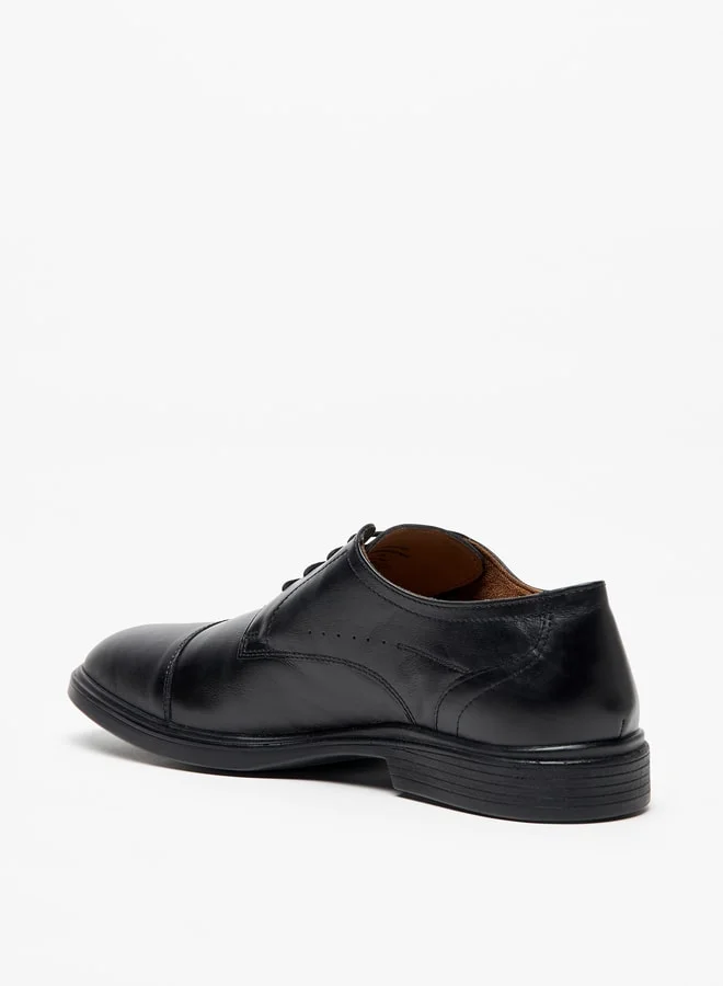 ال بي ال من شو اكسبرس Men's Solid Leather Derby Shoes with Lace-Up Closure
