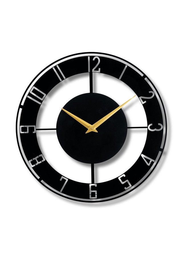 Cartvilla Cartvilla Metallic Wall Clock for Home, Office, Living Room, Bedroom, Kids Room and Kitchen (40 x 40 cm) | Big Size Stylish Latest Home Decor | Black (40 CM) DA-85 - Image 1