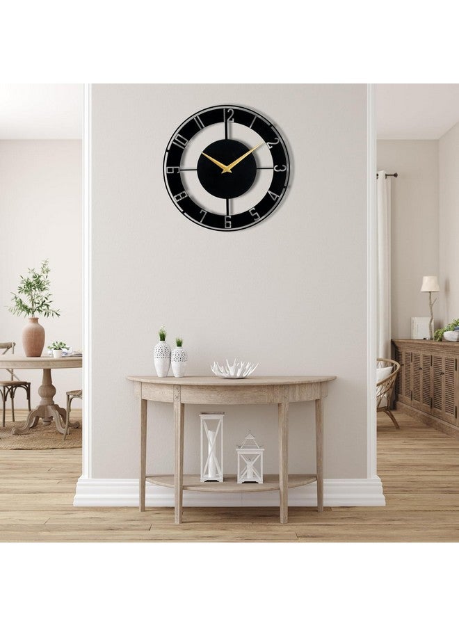 Cartvilla Cartvilla Metallic Wall Clock for Home, Office, Living Room, Bedroom, Kids Room and Kitchen (40 x 40 cm) | Big Size Stylish Latest Home Decor | Black (40 CM) DA-85 - Image 4