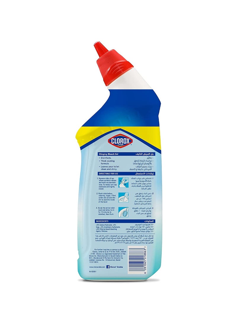 Clorox Toilet Cleaner Clinging Bleach Gel Cool Wave Scent With Bleach 709ml - Image 2