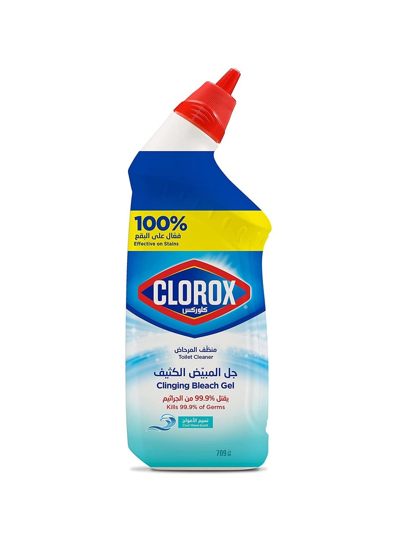 Clorox Toilet Cleaner Clinging Bleach Gel Cool Wave Scent With Bleach 709ml - Image 1