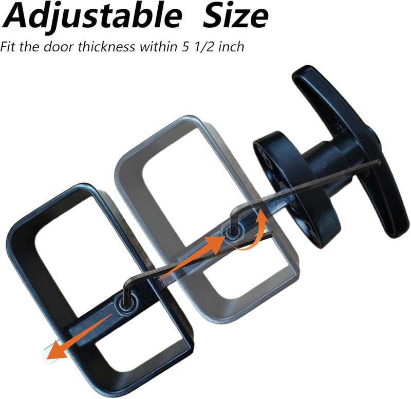 Wellmade Shed Door Latch, T Handle Lock Kit, 5½" Storage Barn Playhouse & Chicken Coop Lock Replacement Set, Black 1 Pack - Image 3