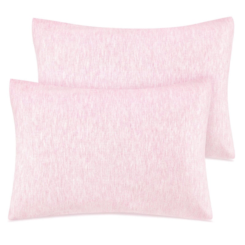 Zenssia Organic Cotton Toddler Pillowcase/Travel Pillowcase Pack of 2 Set 13x18 Inches with Envelope Closure - Soft & Breathable Baby Pillow Case Cover Solid Pink - Image 1