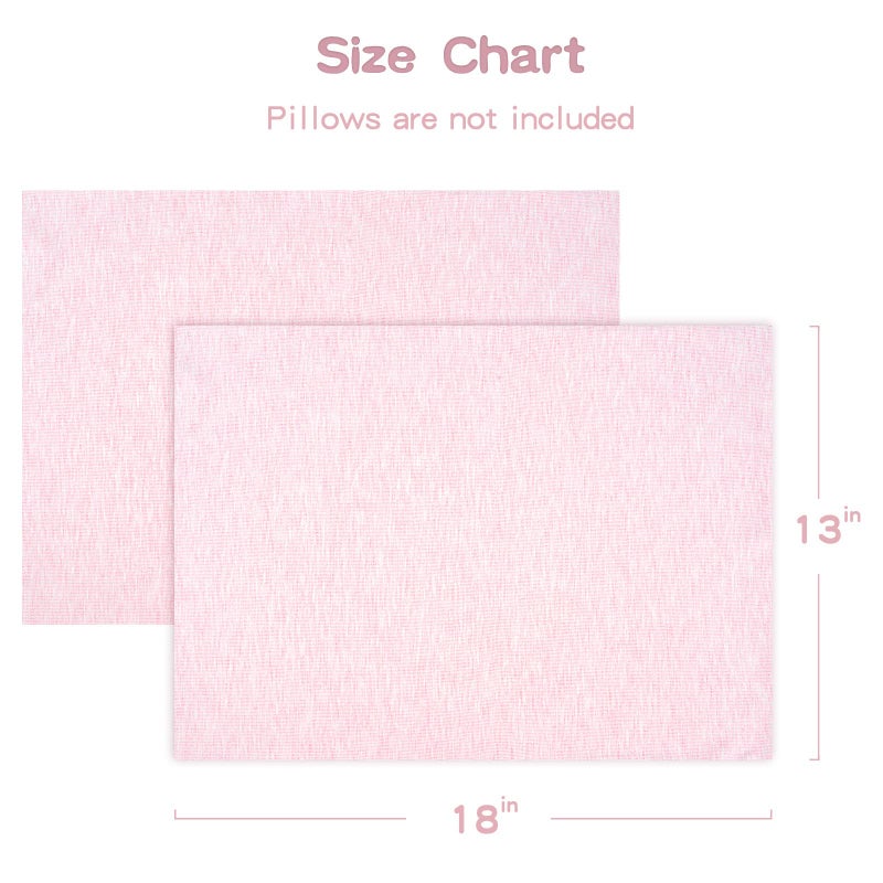 Zenssia Organic Cotton Toddler Pillowcase/Travel Pillowcase Pack of 2 Set 13x18 Inches with Envelope Closure - Soft & Breathable Baby Pillow Case Cover Solid Pink - Image 4