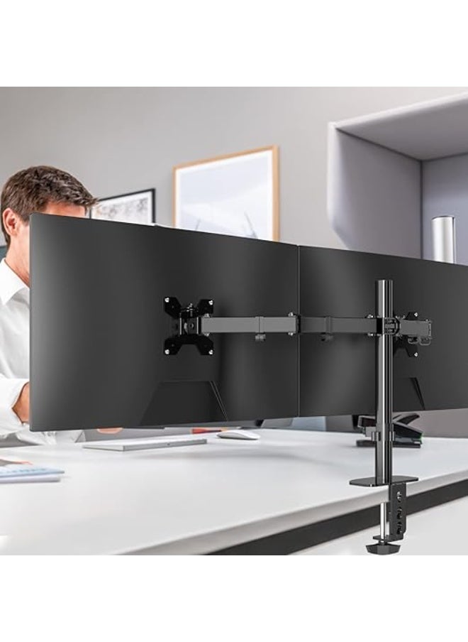 Generic - Dual Monitor Arm Desk Mount – Adjustable Stand for Two Computer Screens - Image 1