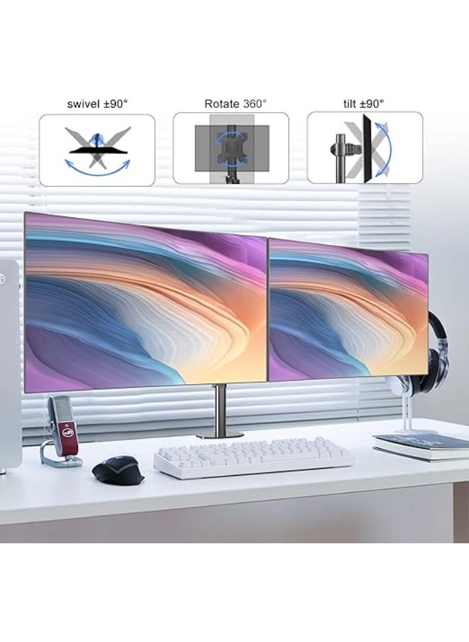 Generic - Dual Monitor Arm Desk Mount – Adjustable Stand for Two Computer Screens - Image 1