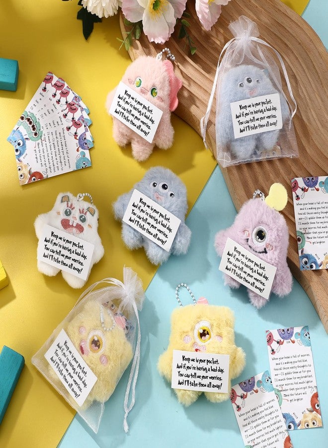 Hotop 20 Set Positive Gifts Bulk Mini Devil Plush Keychains with Cards and Bags, Inspirational Appreciation Monster Gifts for Employee Coworker Students Teacher Thanksgiving Christmas Class Prizes - Image 4
