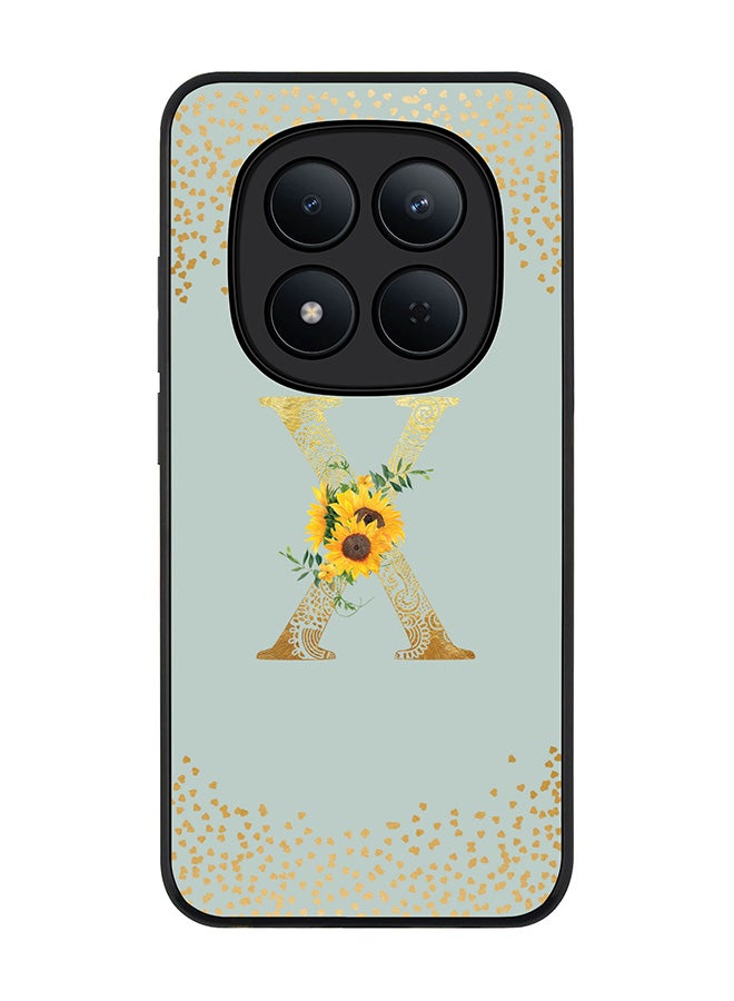 For Xiaomi Redmi Note 15 Pro 5G Case,Slim fit Camera Protection, Shockproof Thin Phone cover  - Custom Floral Monogram - X  (Light Grey )