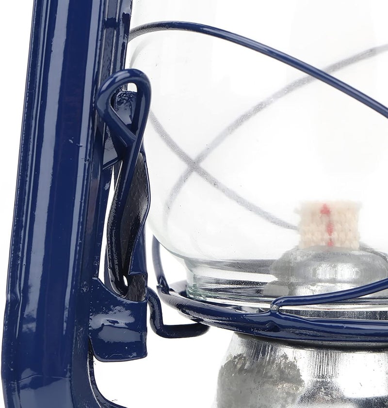 Vintage Kerosene Oil Lantern, Navy Blue, Retro Style, Indoor Outdoor Hanging Lamp for Home and Party Decoration - Image 4