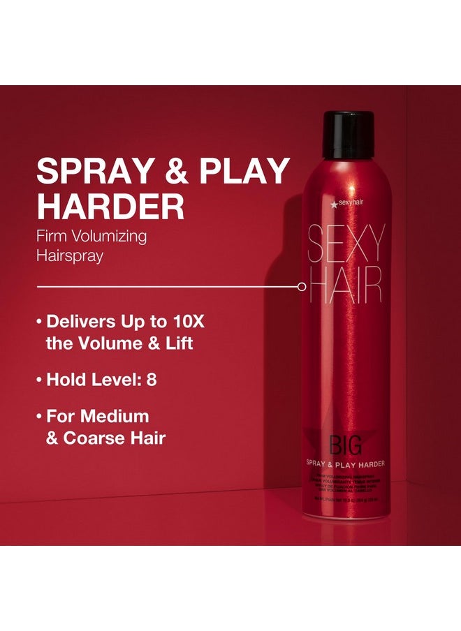 Sexy Hair SexyHair Big Spray & Play Harder Firm Volumizing Hairspray, 10 Oz | All Day Hold and Shine | Up to 72 Hour Humidity Resistance  - Image 2
