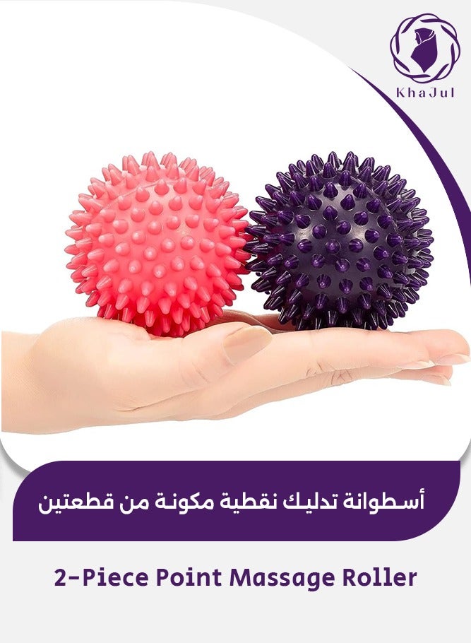 KHAJUL 2-Piece Massage Ball, Hard Spike Massage Ball, Foot Massager, Increase Flexiblity, for Plantar Fasciitis Relief and Back Pain - Image 1