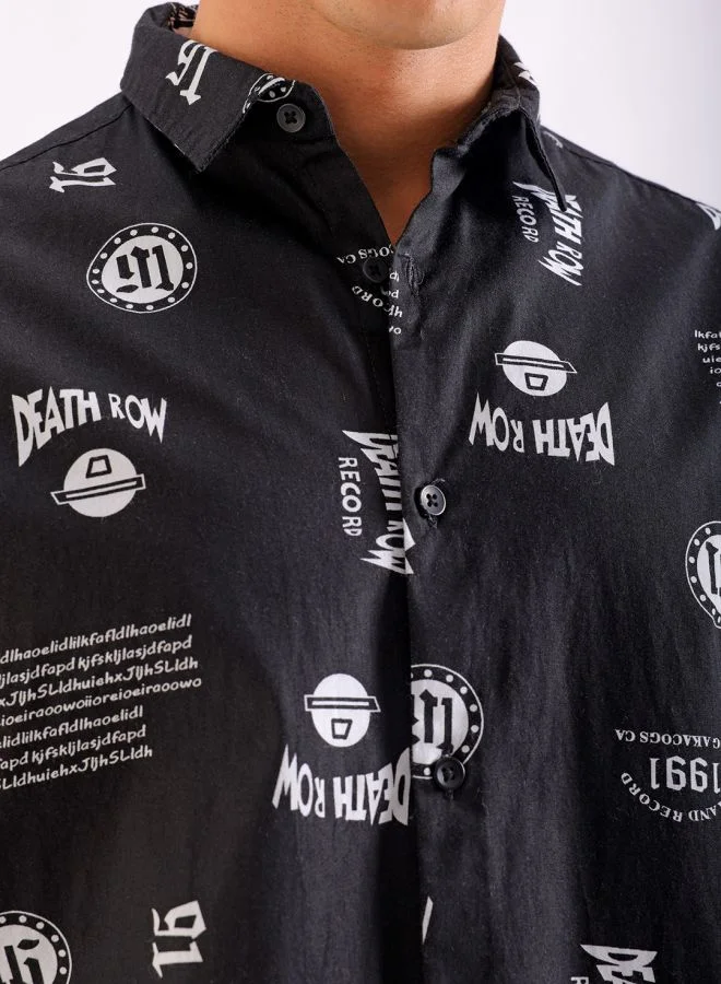 شركة المرآب الهندية Men Regular Fit Abstract Printed Full Sleeves Spread Collar Casual Shirt