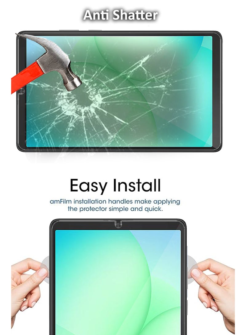 REWO For Samsung Galaxy Tab A11 - 8.7 inches - Combo Pack Tempered Glass Screen Protector - Premium HD Delicate Touch , Higher Transparency , Easy to Install ,Anti-scratch and Bubble-free Screen Protector - Clear - Image 2