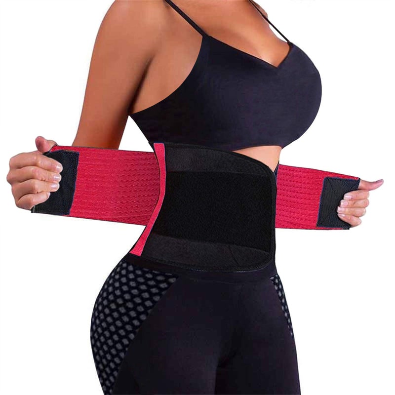 VENUZOR Waist Trainer Belt for Women - Waist Cincher Trimmer - Slimming Body Shaper Belt - Sport Girdle Belt (UP Graded)(Rose Red,Large) - Image 2