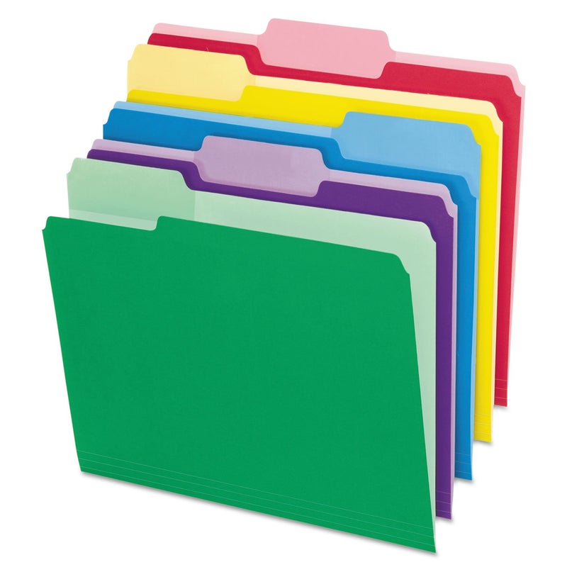 Pendaflex Pendaflex 84370 File Folders with Erasable Tabs 13 Cut Top Tab Letter Assorted Pack of 30