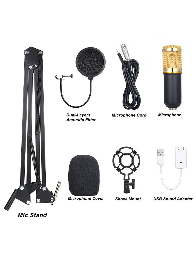 Generic - BM800 Professional Suspension Microphone Kit Studio Live Stream Broadcasting Recording Condenser Microphone Set - Image 1