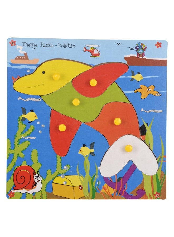 Skillofun Skillofun Wooden Theme Puzzle Standard Dolphin Knobs, Multi Color - Image 1