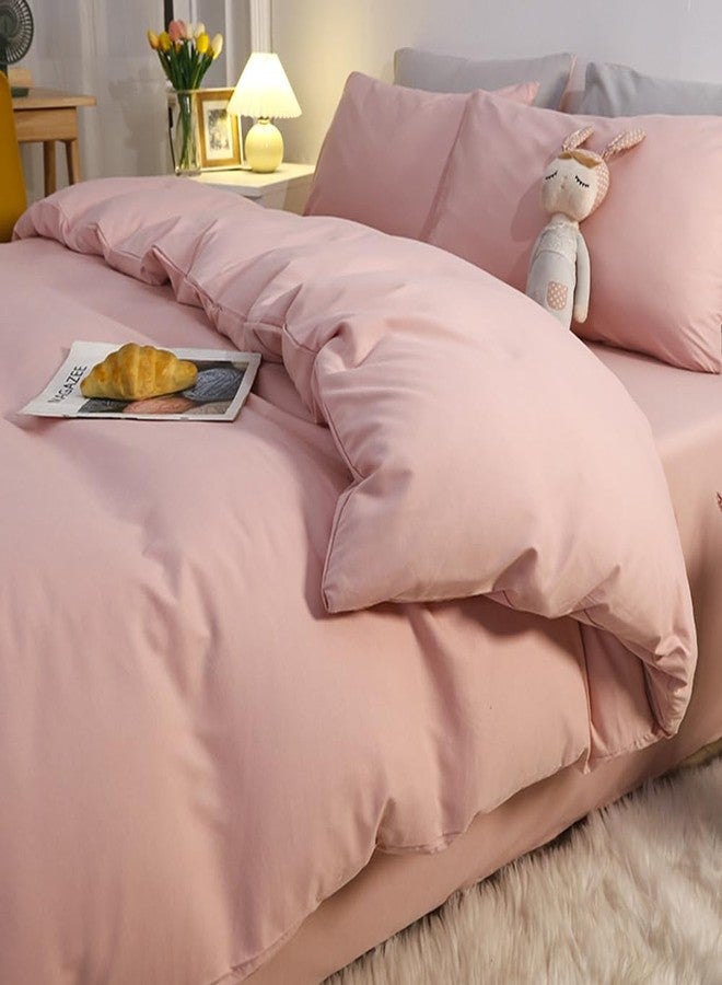 CLOTHKNOW Pink Twin Comforter Set Dusty Rose Bedding Comforter Sets Soft Mauve Blush Comforter Kids Grils Women Bedding with 2 x Pillow Cases - Image 2