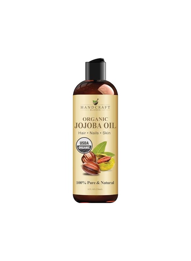 handcraft Blends Handcraft Blends USDA Organic Jojoba Oil - 8 Fl Oz - 100% Pure and Natural - Premium Grade Oil for Face, Body and Hair - Anti-Aging Oil - Cold-Pressed and Hexane-Free  - Image 1