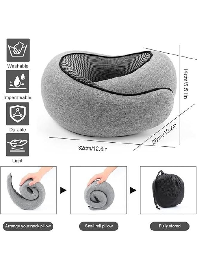 New Flyhugz Neck Pillow, Wander Plus Travel Neck Pillow, Aircraft Memory Foam Travel Neck Pillow(Dark Gray) - Image 2