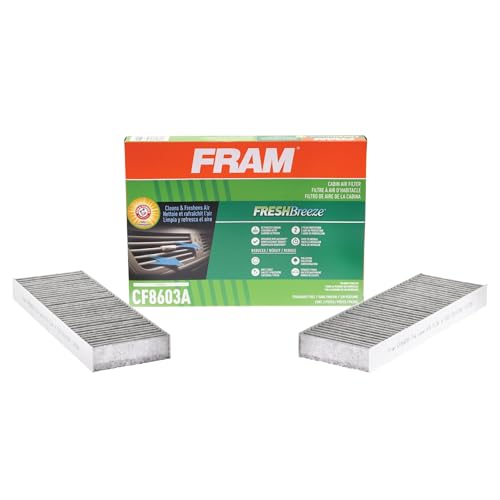 FRAM Fresh Breeze Cabin Air Filter Replacement for Car Passenger Compartment wArm and Hammer Baking Soda Easy Install CF8603A for Select Honda Vehicles white 2 Count Pack of 1