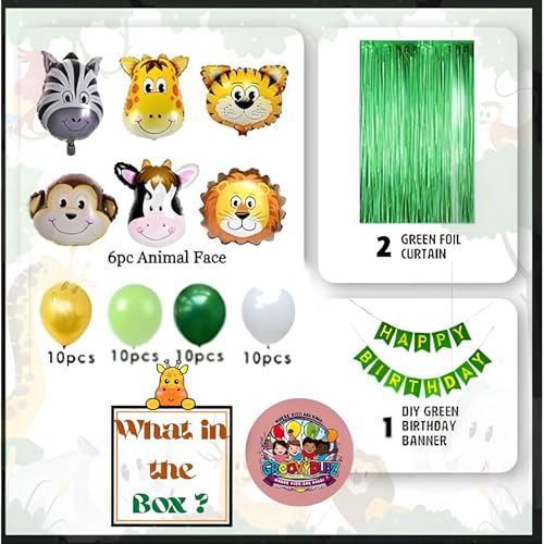 GROOVY DUDZ Birthday Decoration Items For Boys -50Pcs Jungle Theme Decoration -2nd Birthday Party Decorations,Birth day Decorations kit for Boys 2nd birthday/Baby Birthday Decoration Items kit 2 Year - Image 2