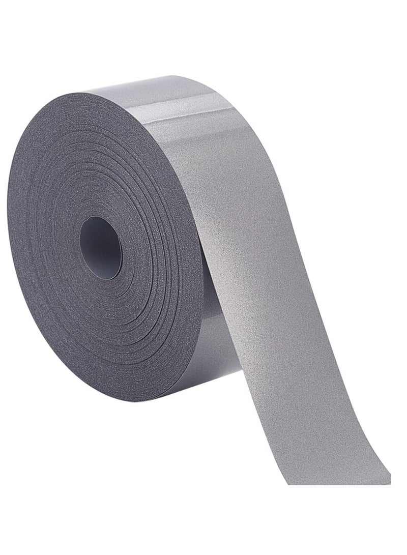 KASTWAVE 25mmx25m Black Iron on Reflective Tape, TC Hot Melt High Visibility Tape Heat Transfer Vinyl Film Tape DIY Reflective High Visibility Iron on Tape for Clothing - Image 1