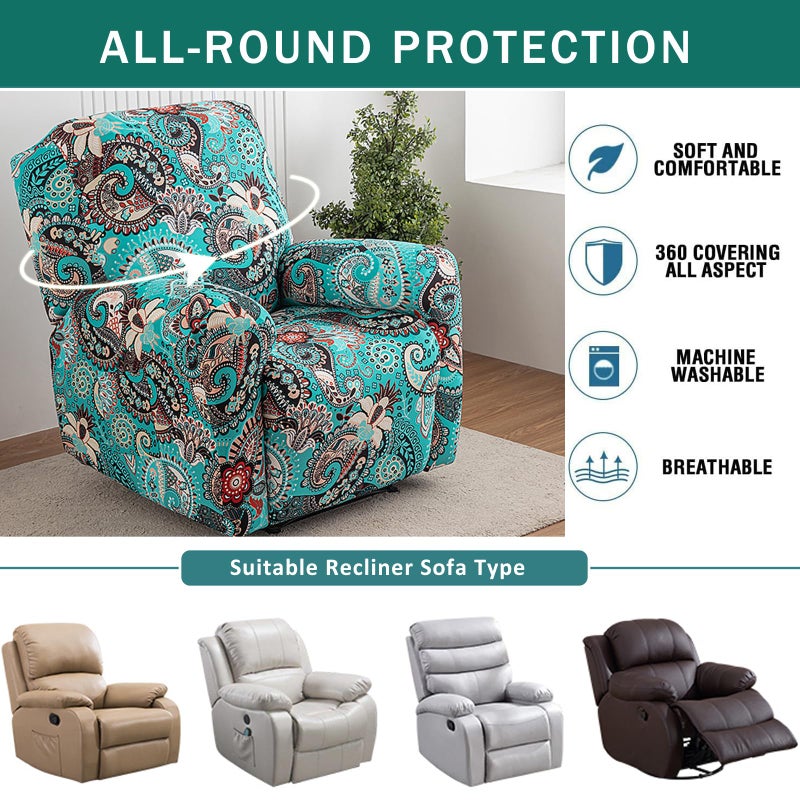NILUOH Recliner Covers 4 Pieces Stretch Lazy Boy Recliner Chair Covers That Stay in Place, Covers for Electric Power Lift Reclining Chair, Washable Furniture Protector for Pet, Kids, Living Room - Image 5