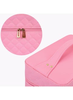 أساسيات المواد غير الغذائية صندوق مكياج NFI Essentials PU مع مرآة صينية قابلة للطي مكونة من 4 طبقات، منظم مستحضرات تجميل للنساء، صندوق مكياج الزفاف وحفلات الزفاف للفتيات  - Image 3