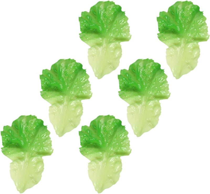 6pcs Lifelike Artificial Lettuce Leaf Set Realistic Vegetable Props for Home Kitchen Food Decor Faux Greenery Simulation - Image 1