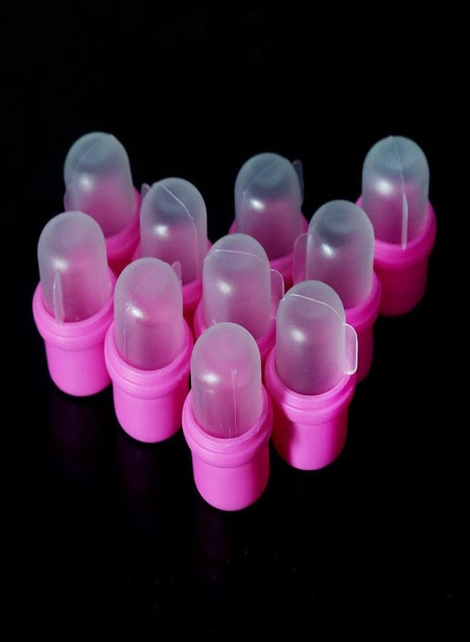 MauSong 10 Pcs Wearable Nail Soak Soakers Polish Remover DIY Acrylic Uv Gel Cap Tip Set (Pink) - Image 3