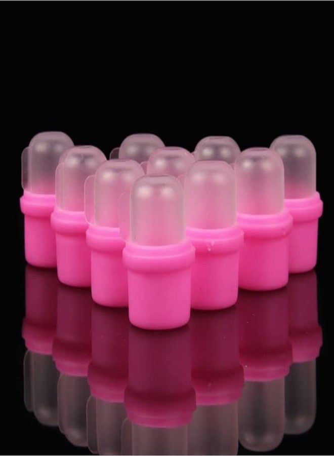 MauSong 10 Pcs Wearable Nail Soak Soakers Polish Remover DIY Acrylic Uv Gel Cap Tip Set (Pink) - Image 4