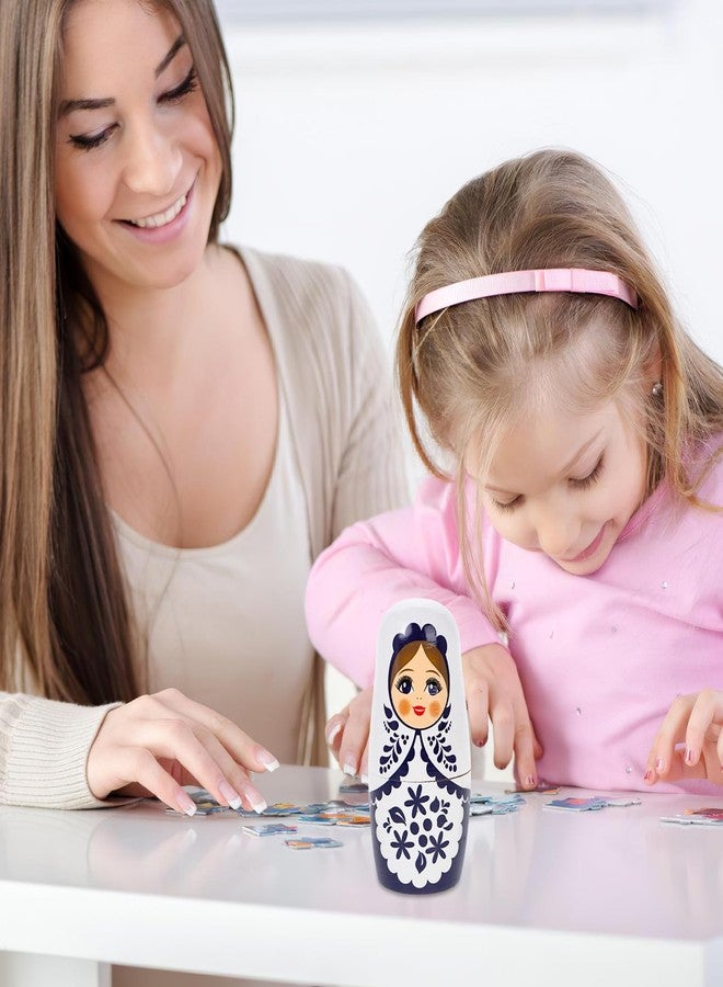 VICASKY 1 Set Russian Nesting Dolls Wood Matryoshka Handmade National Costume Girl Matryoshka Nesting Hand Painting Nested Carving Children for Stacking Doll Decoration - Image 5