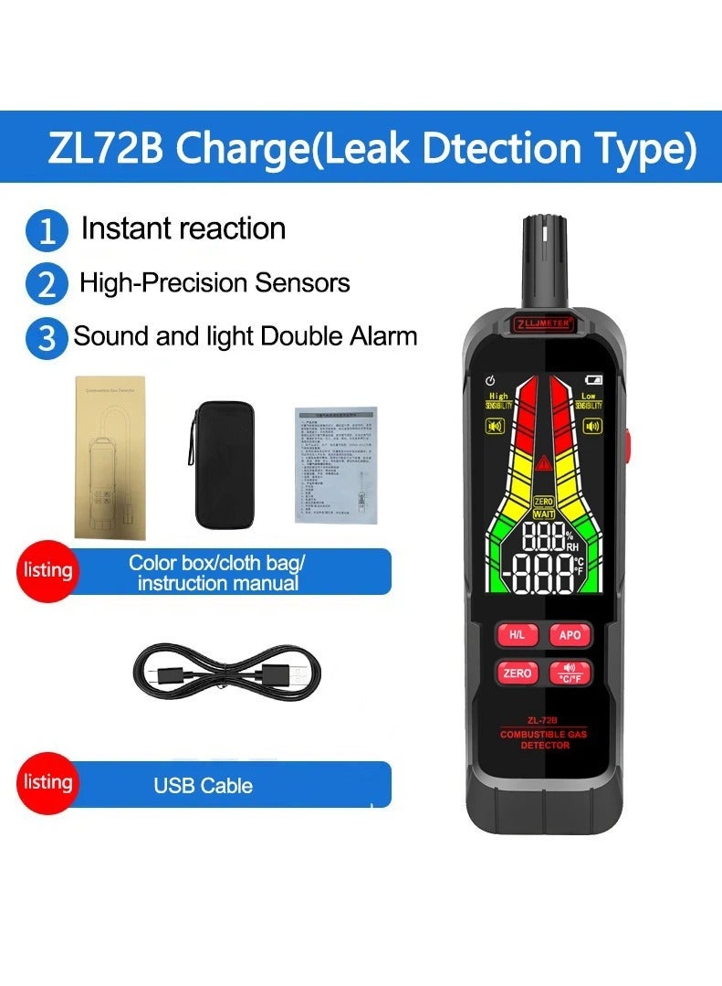general ZL-72B Gas Leak Detector, 0-10000, Rechargeable, Sound Alarm, Combustible Flammable Natural Methane Liquefied Petroleum Gas Analyzer - Image 1