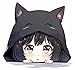 MAKTEM Peeking Anime Girl with Black Cat Hat Car Decal Waterproof Kawaii Cute Stickers for Car Truck SUV Motocycle Bike Car Accessories for Chibi Girl is Sneaking for Girls and Teens Black Cat - Image 2