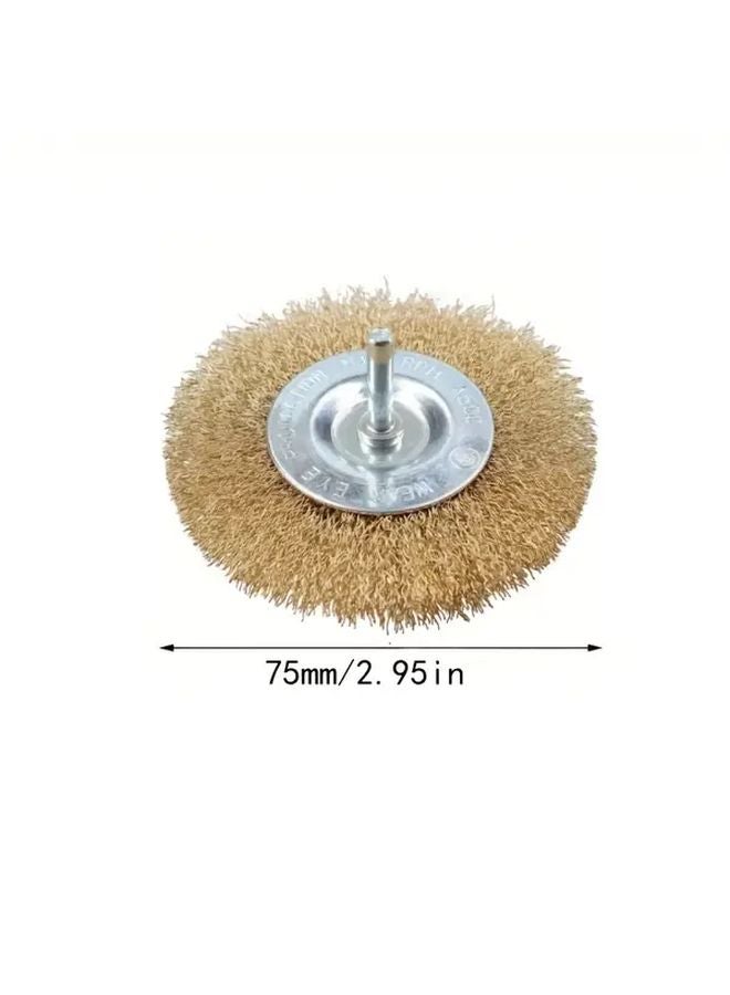 مجموعة فرش سلك فولاذي 6 قطع للدريل 75 مم لإزالة الصدأ وتنظيف المعادن - Image 4