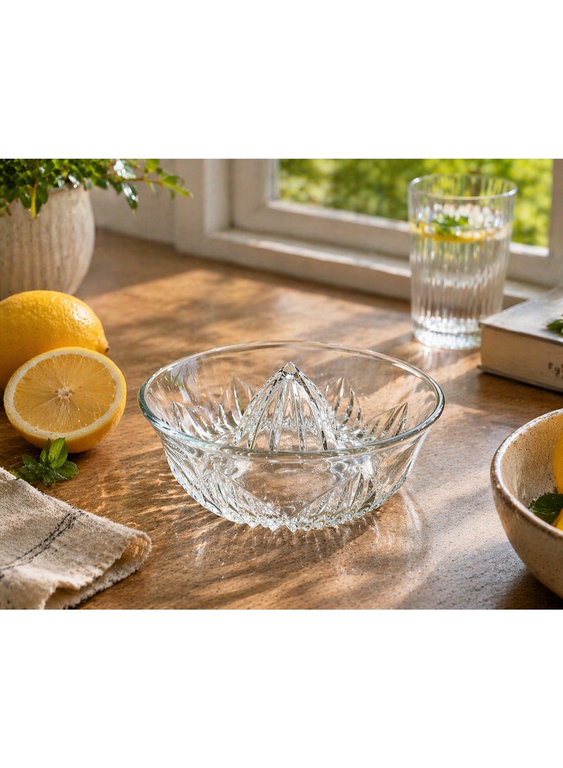 Home Pro Glass Citrus Juicer Bowl – Elegant Manual Lemon & Orange Juicer with Serving Dish - Image 2