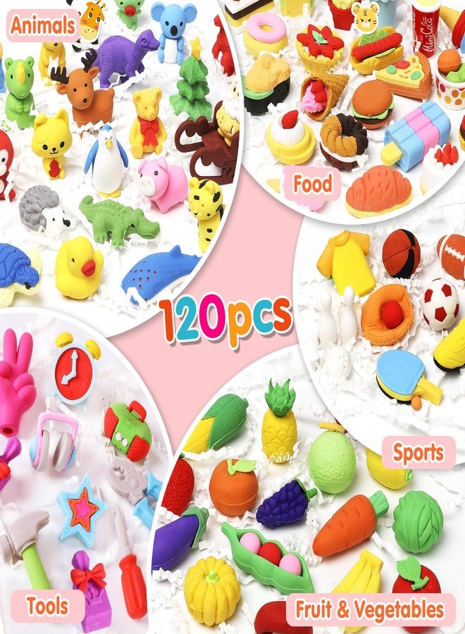 Moosia 120 Pack Animal Pencil Erasers for Kids, 3D Mini Puzzle Take Apart Erasers, Desk Pets & Treasure Box Toys, Bulk Party Favors, Classroom Prizes, School Supplies, Gift for Boys & Girls - Image 4