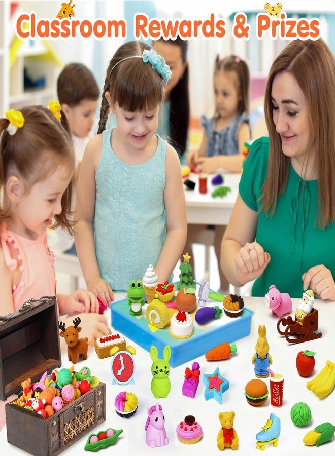 Moosia 120 Pack Animal Pencil Erasers for Kids, 3D Mini Puzzle Take Apart Erasers, Desk Pets & Treasure Box Toys, Bulk Party Favors, Classroom Prizes, School Supplies, Gift for Boys & Girls - Image 3
