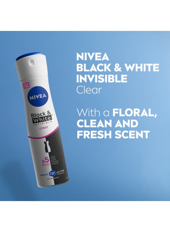 Nivea بخاخ مزيل العرق الأسود والأبيض غير المرئي - Image 3