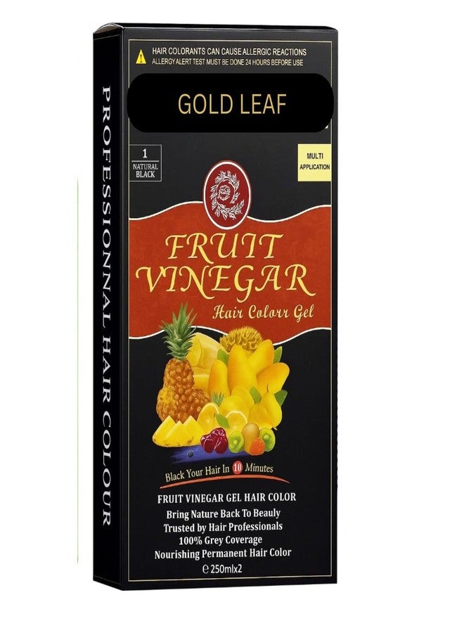 GOLD LEAF Fruit Vinegar Hair Color Gel – Natural Black Hair Dye (250ml x 2) – AmmoniaFree, Long-Lasting, Gentle on Scalp – Safe Hair Color for Men & Women (Black, 250ml Each) - Image 5