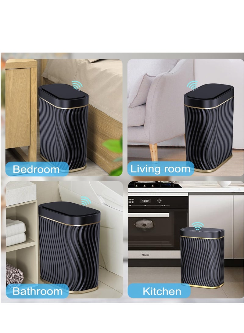 Excefore Bathroom Small Trash, with Automatic Touchless Lid, 2.6 Gallon Smart Garbage Can Narrow Waterproof Trash Bin for Bedroom, Office, Living Room - Image 5