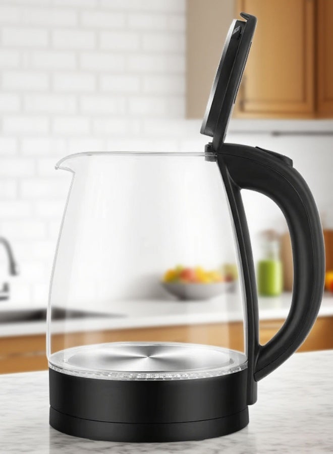2L Glass Electric Kettle with Tea Infuser 2000W,360° Swivel Base,Auto Shut-Off,LED Indicator,Power Cord,Boil-Dry Protection,Concealed Heating Plate Quick Boiling For Home Coffee & Office Use - Image 3