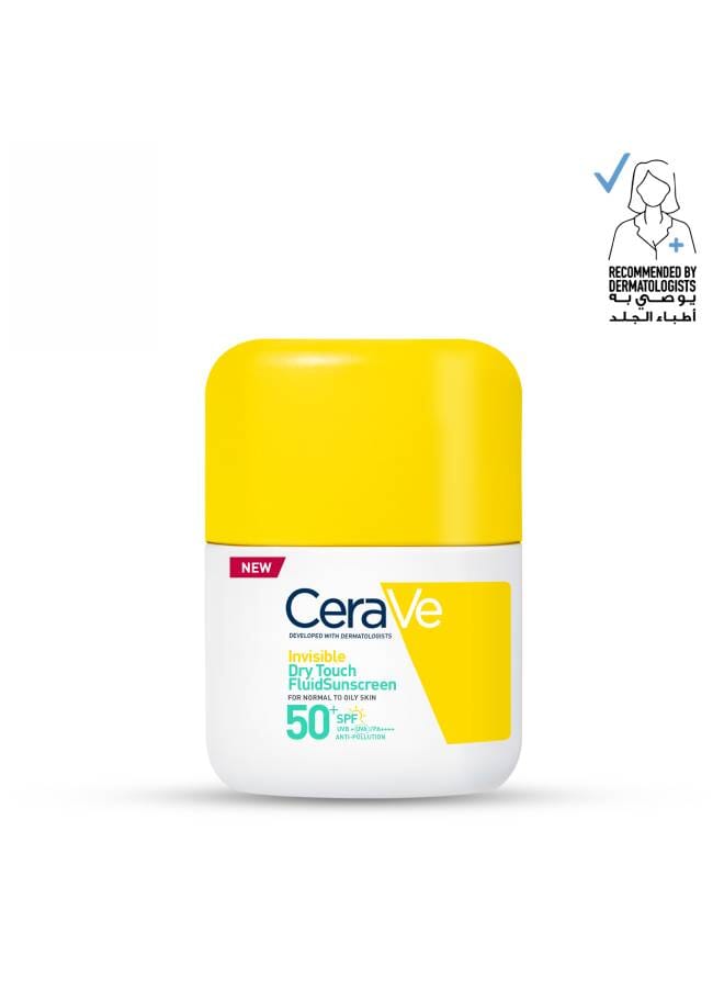 CeraVe Invisible Dry Touch Fluid Sunscreen SPF 50+ 50ml - Image 1